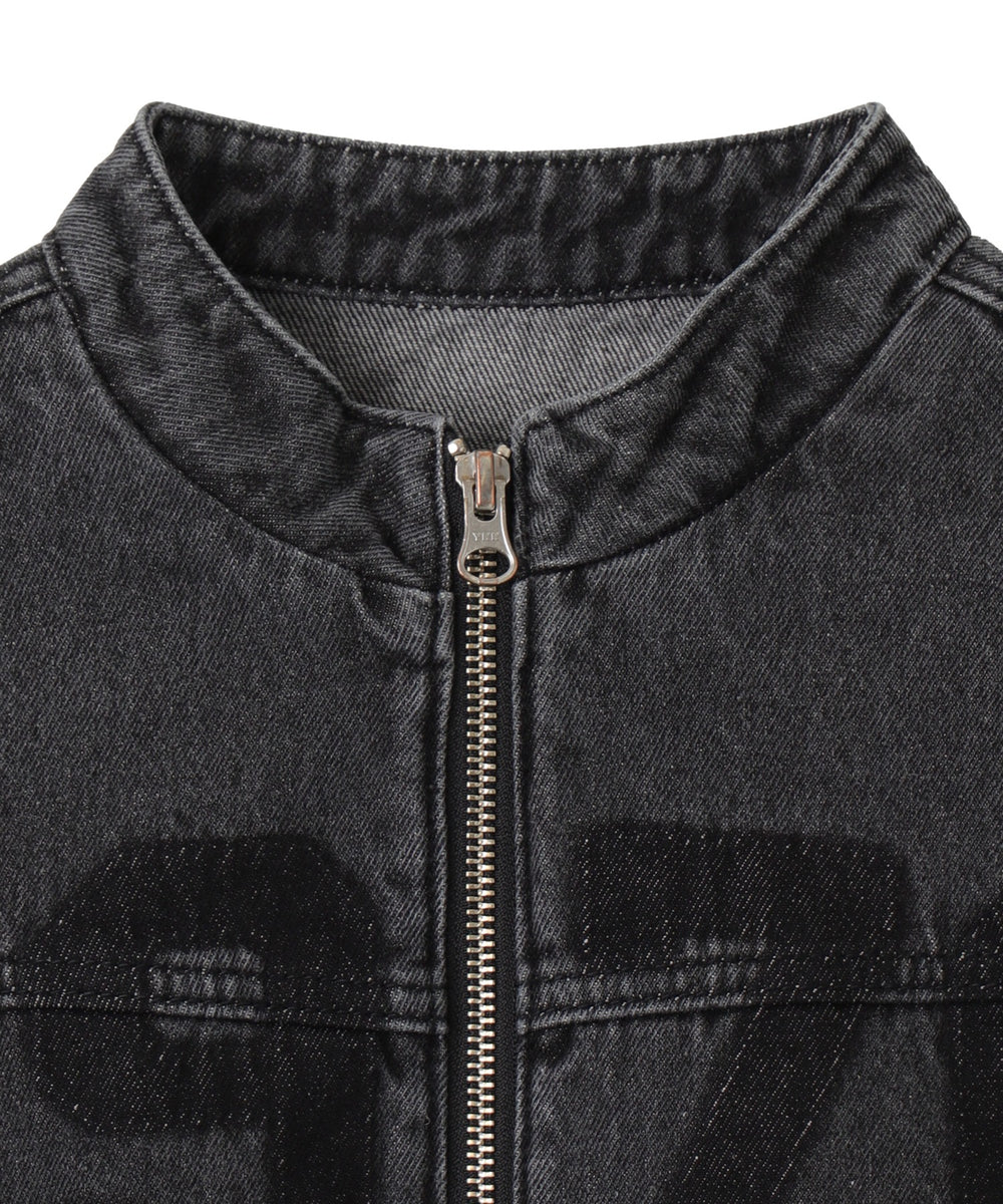 デニムショートバイカーブルゾン