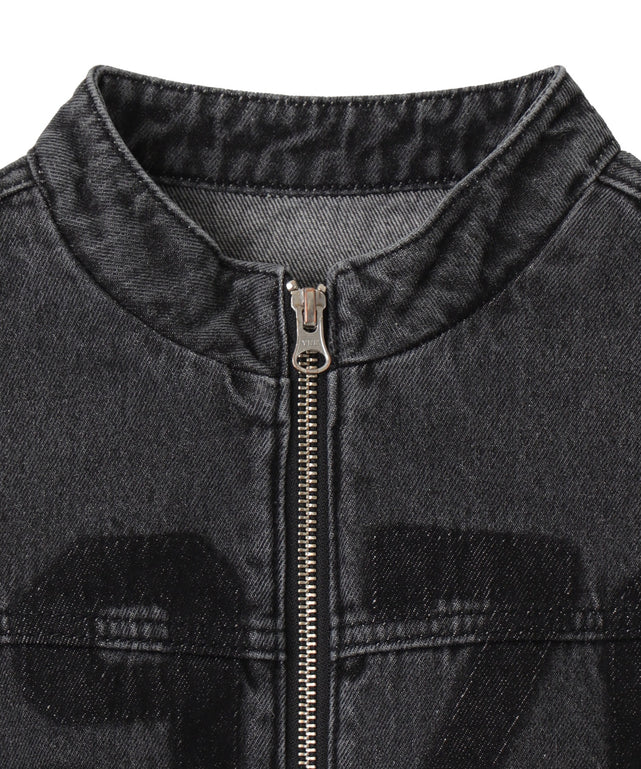 デニムショートバイカーブルゾン