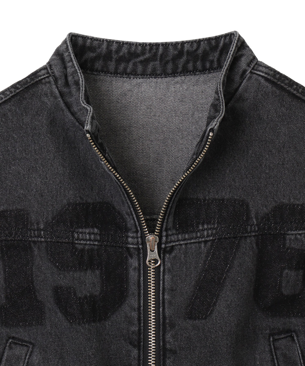 デニムショートバイカーブルゾン