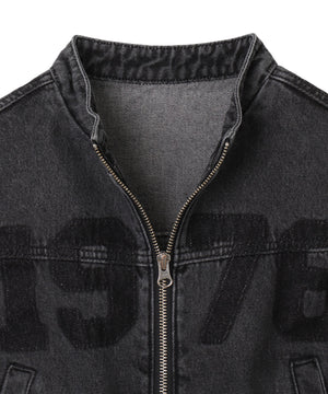 デニムショートバイカーブルゾン