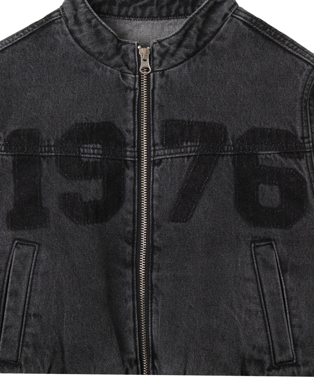 デニムショートバイカーブルゾン