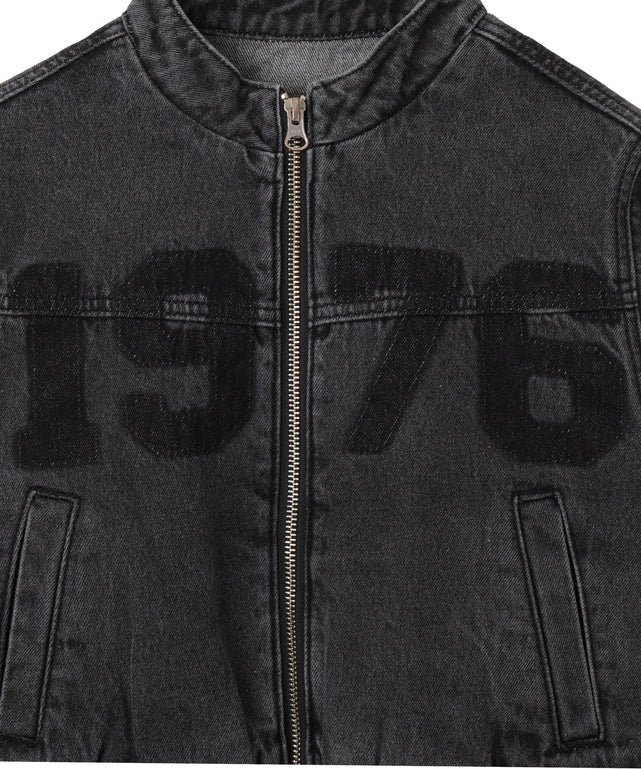 デニムショートバイカーブルゾン