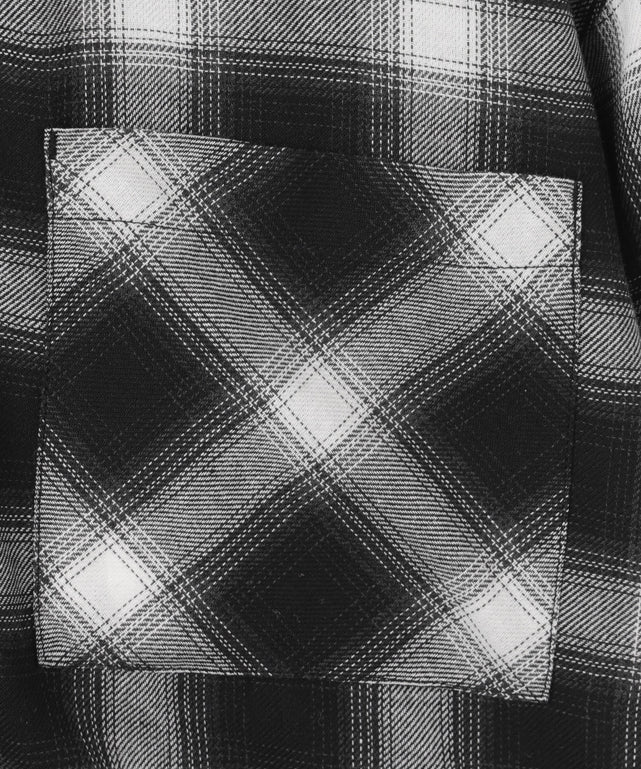 裏毛フードチェックシャツ