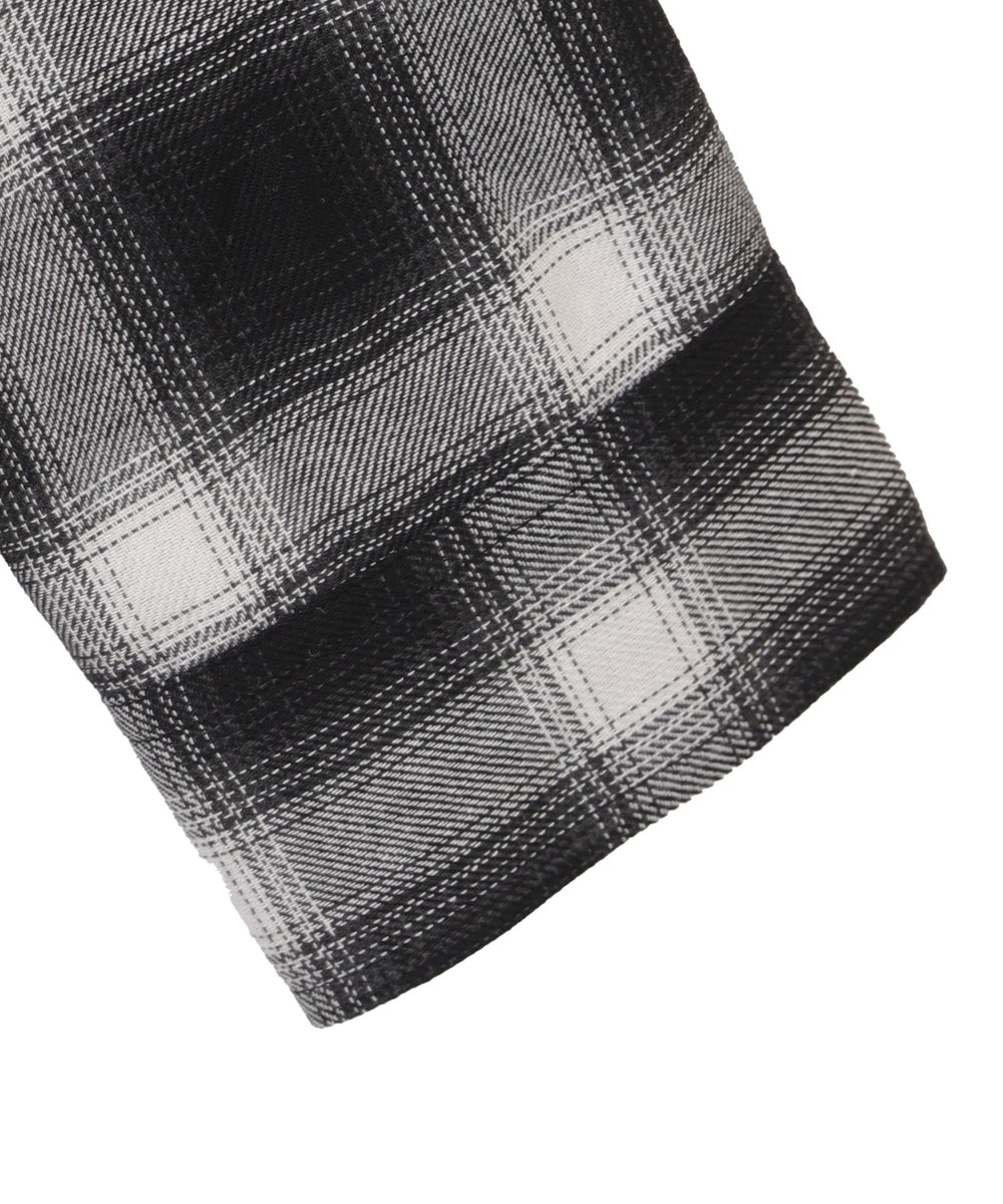 裏毛フードチェックシャツ