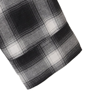 裏毛フードチェックシャツ