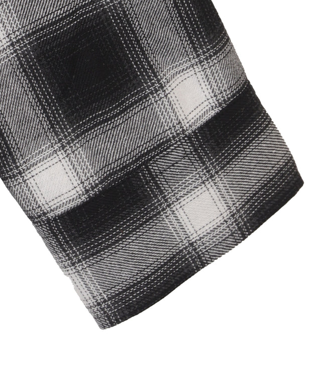 裏毛フードチェックシャツ