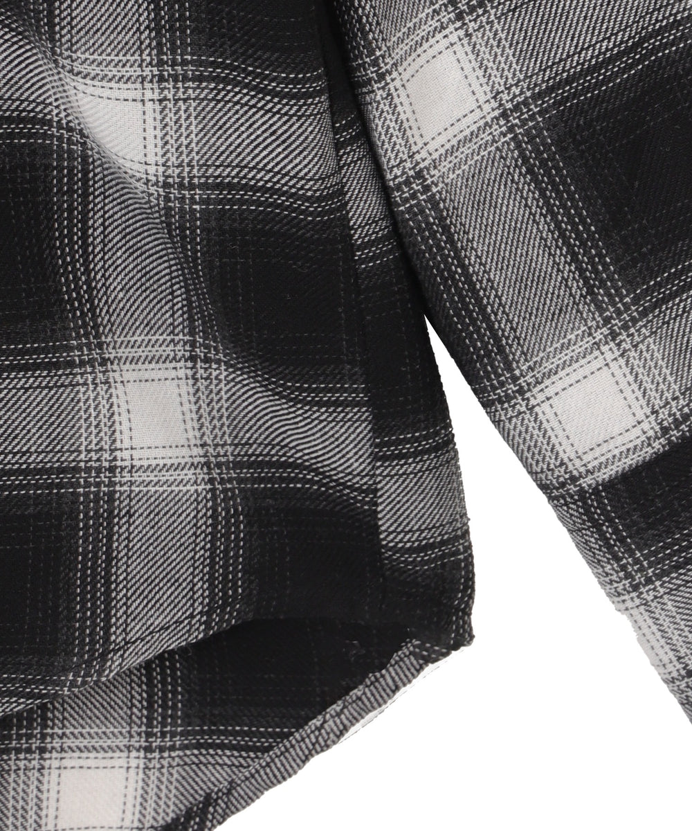 裏毛フードチェックシャツ