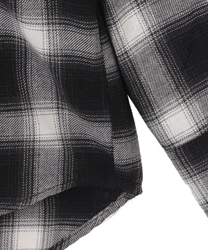 裏毛フードチェックシャツ