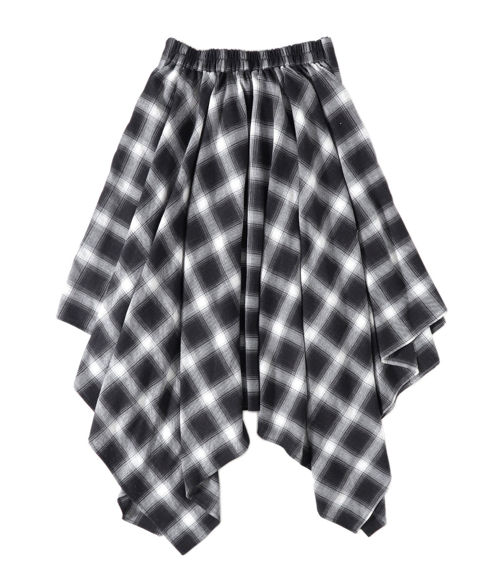 チェックシャツラップスカート
