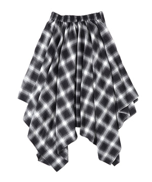 チェックシャツラップスカート