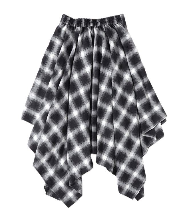 チェックシャツラップスカート