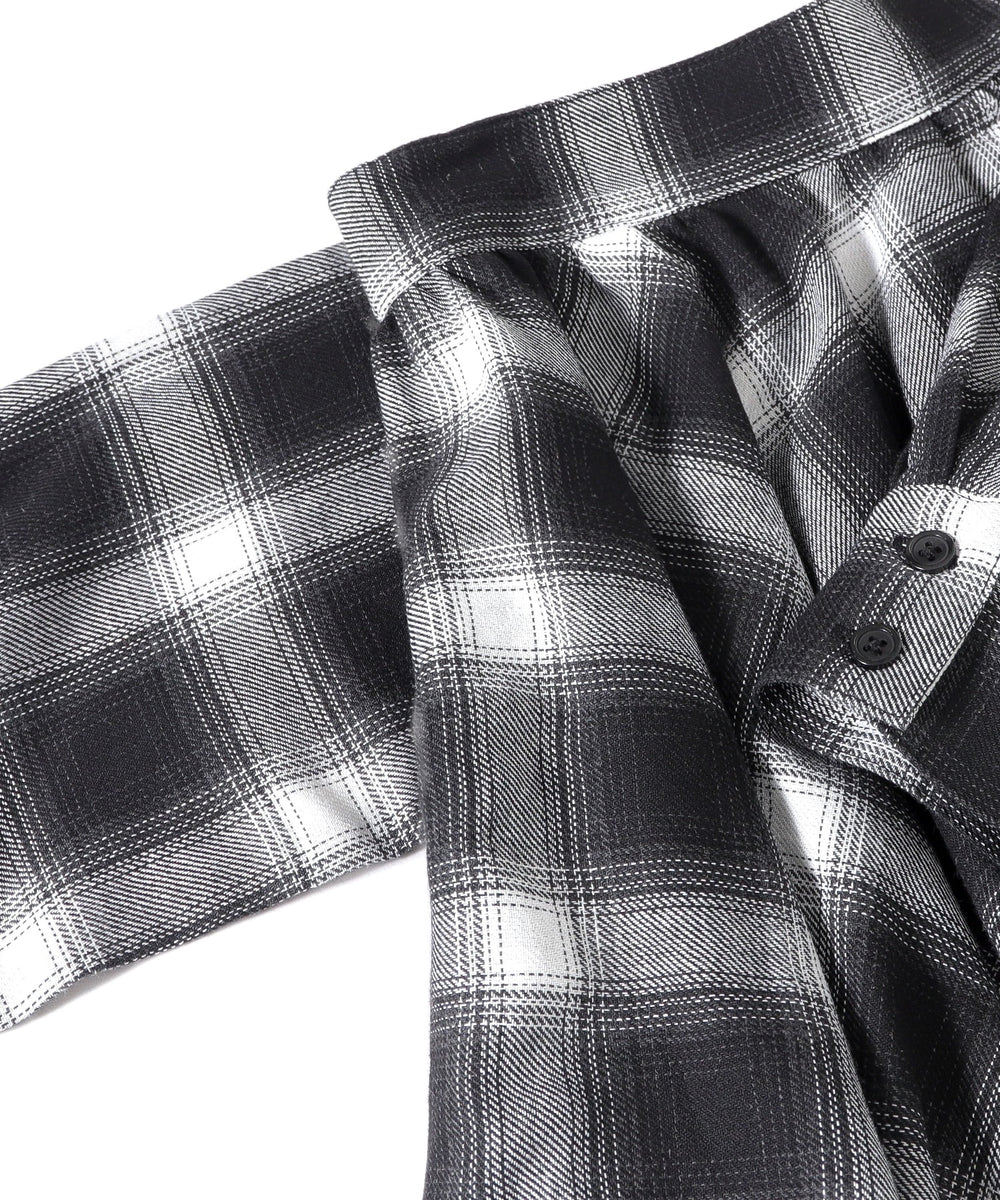 チェックシャツラップスカート