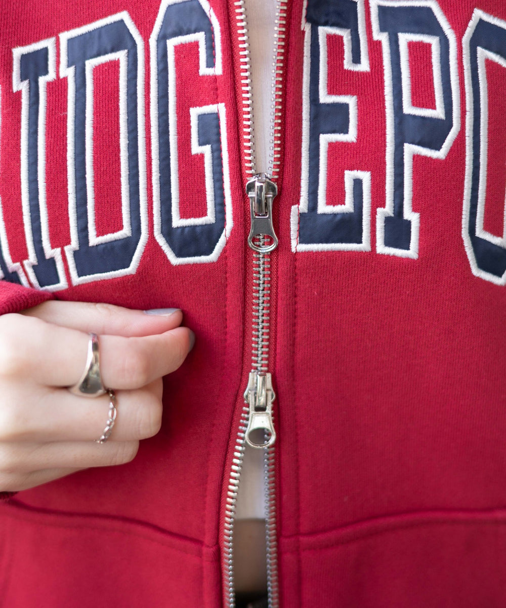 カレッジロゴビッグジップパーカー