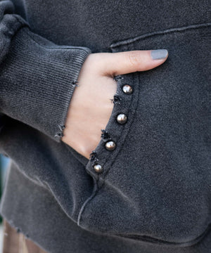 ヴィンテージライクスタッズジップパーカー