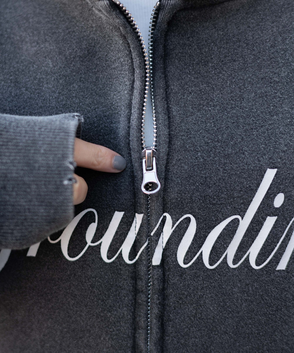 ヴィンテージライクスタッズジップパーカー