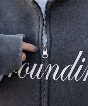 ヴィンテージライクスタッズジップパーカー