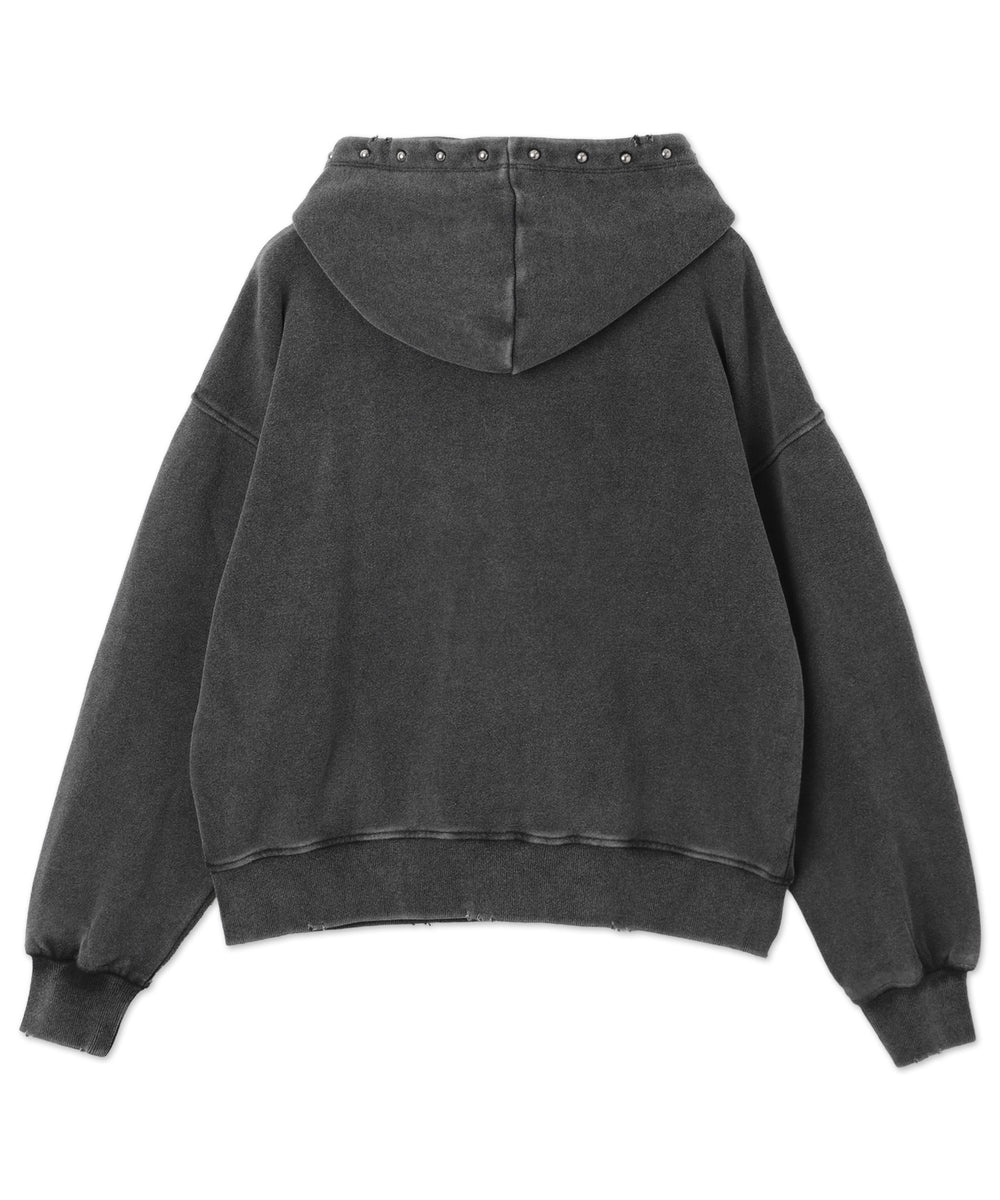 ヴィンテージライクスタッズジップパーカー