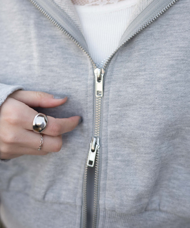 ダメージショートジップパーカー