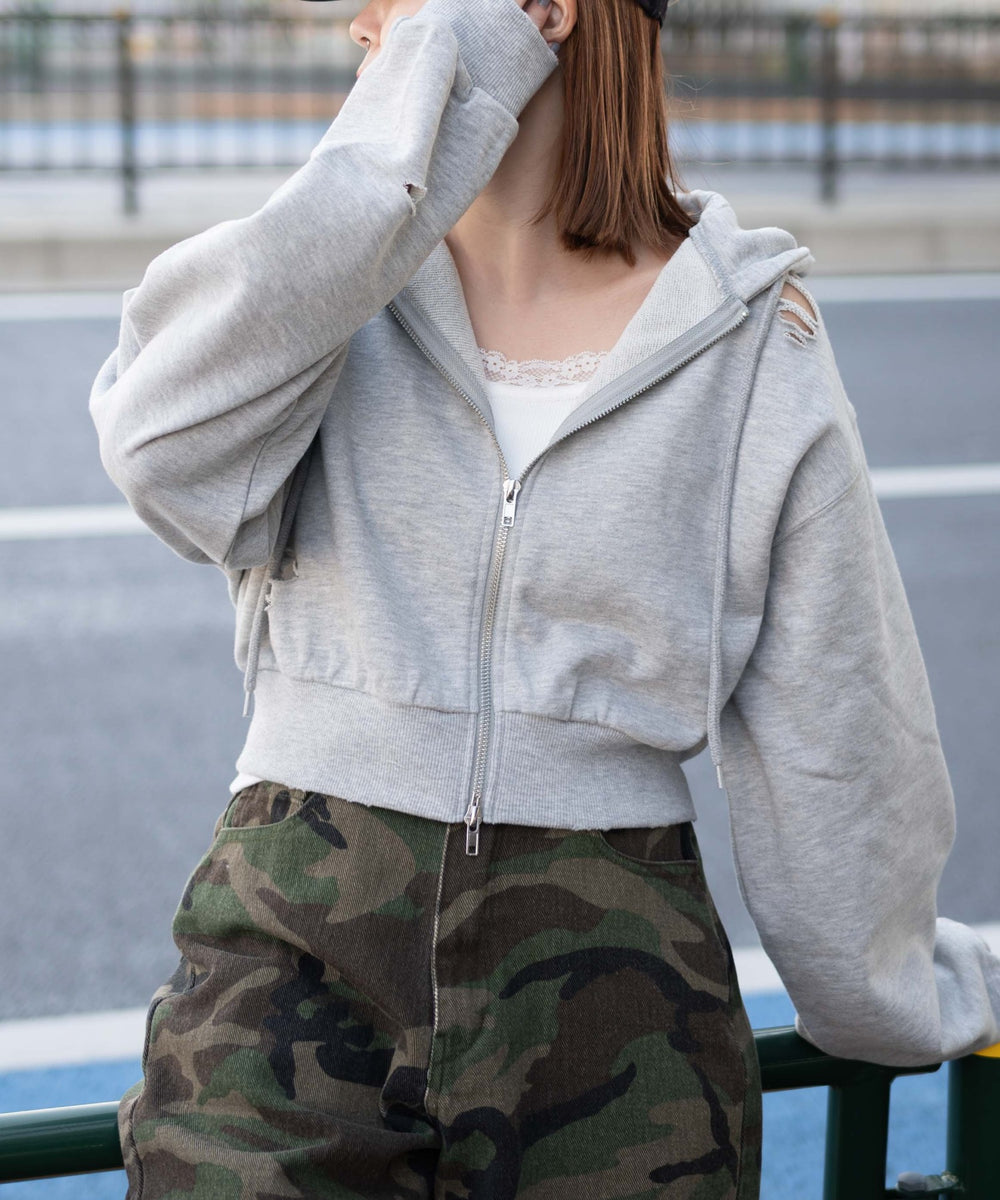 杢グレー　モデル:155cm F着用