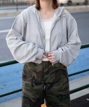 杢グレー　モデル:155cm F着用