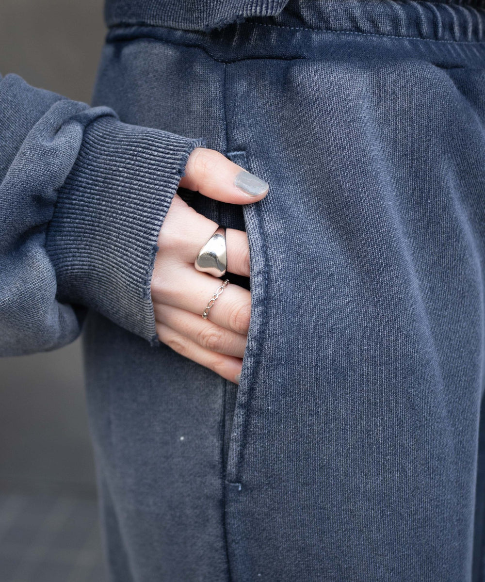 ダメージスウェットワイドパンツ