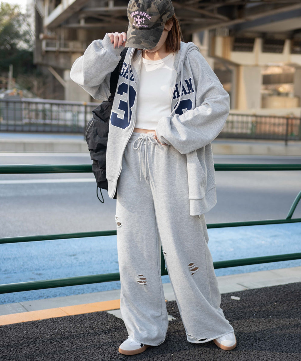 杢グレー　モデル:155cm F着用