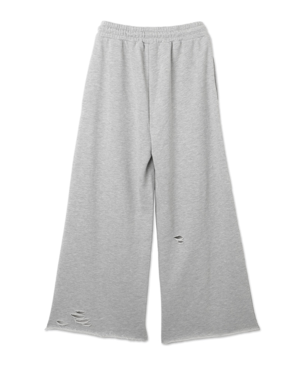 ダメージスウェットワイドパンツ