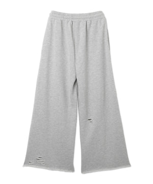ダメージスウェットワイドパンツ