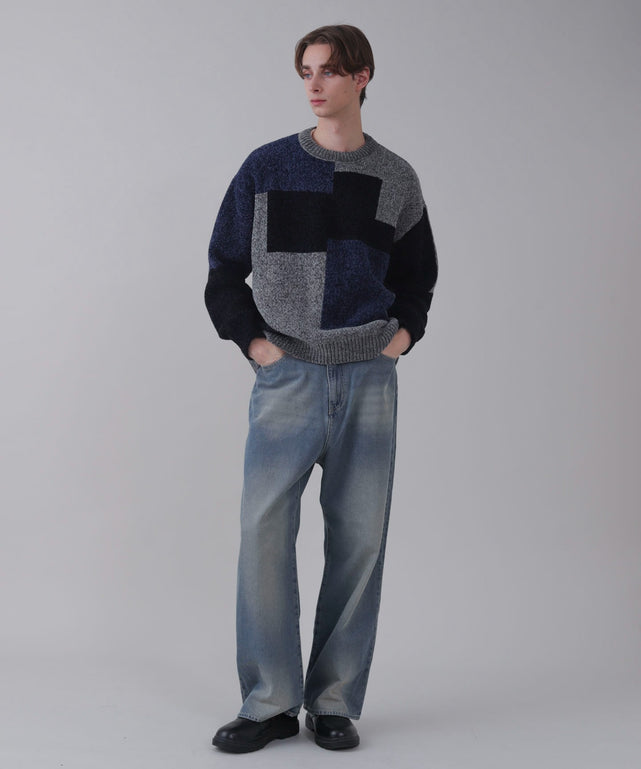 デニム中濃加工 モデル：178cm L着用