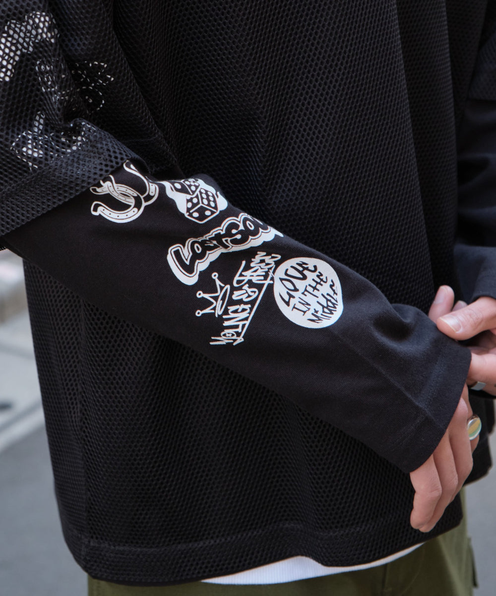 メッシュスリーブロゴアンサンブルT