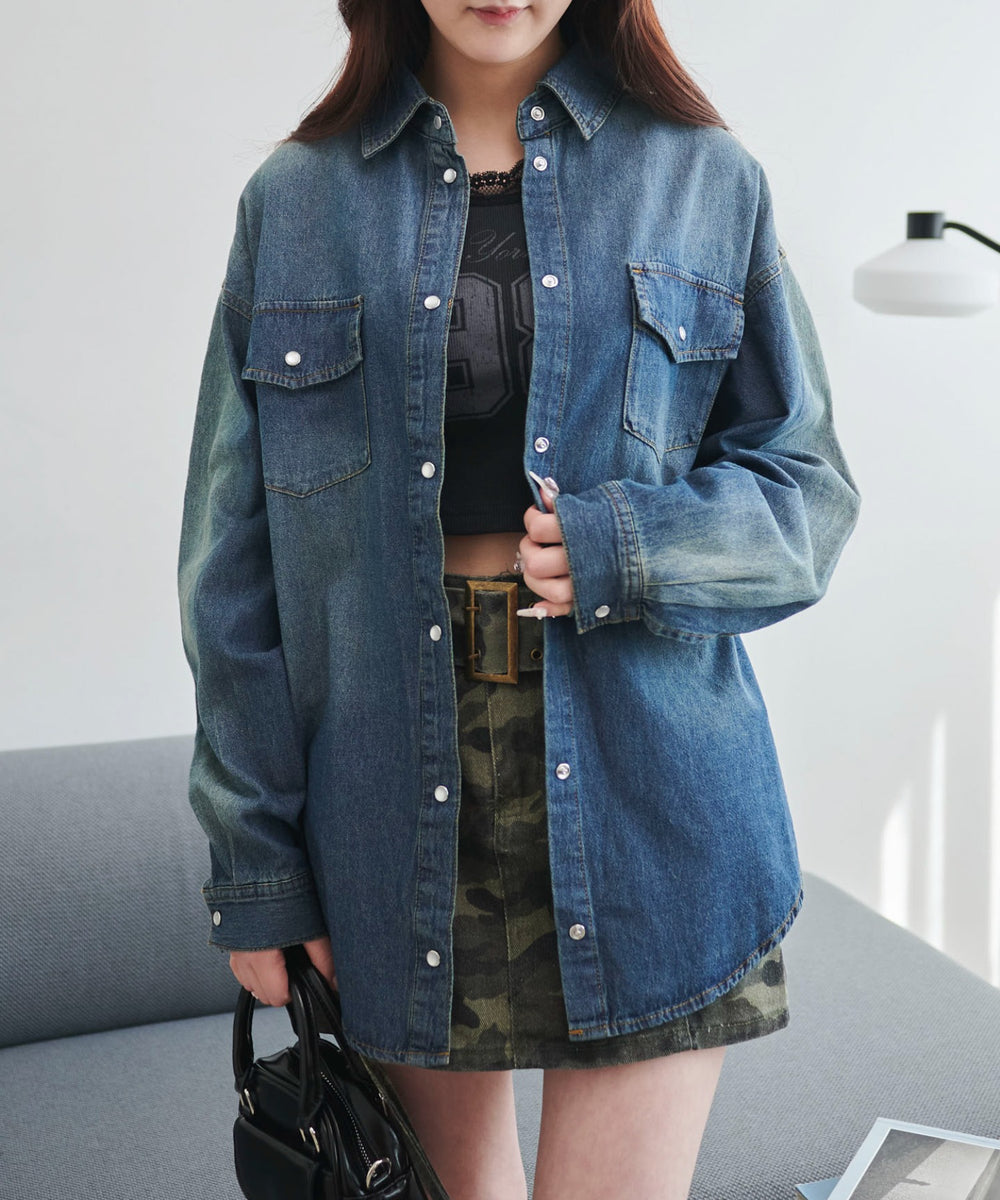 デニム中濃　モデル:160cm F着用