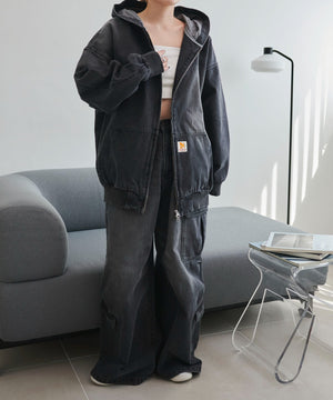 ブラック(ブラックオーバーダイ)　モデル:155cm F着用