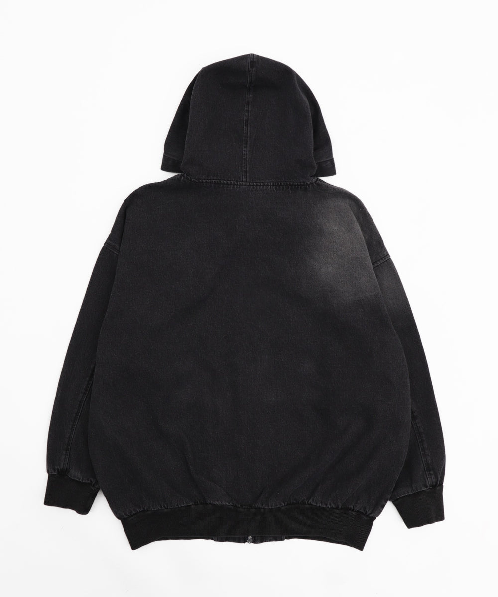 ヴィンテージウォッシュデニムBIGフードブルゾン