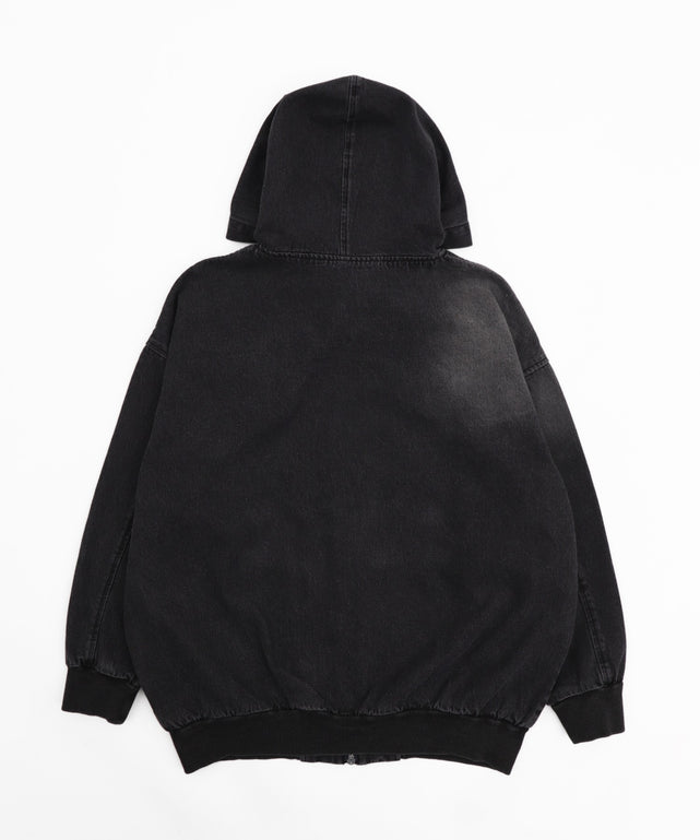 ヴィンテージウォッシュデニムBIGフードブルゾン