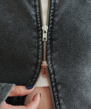 ヴィンテージライクWZIPトップス