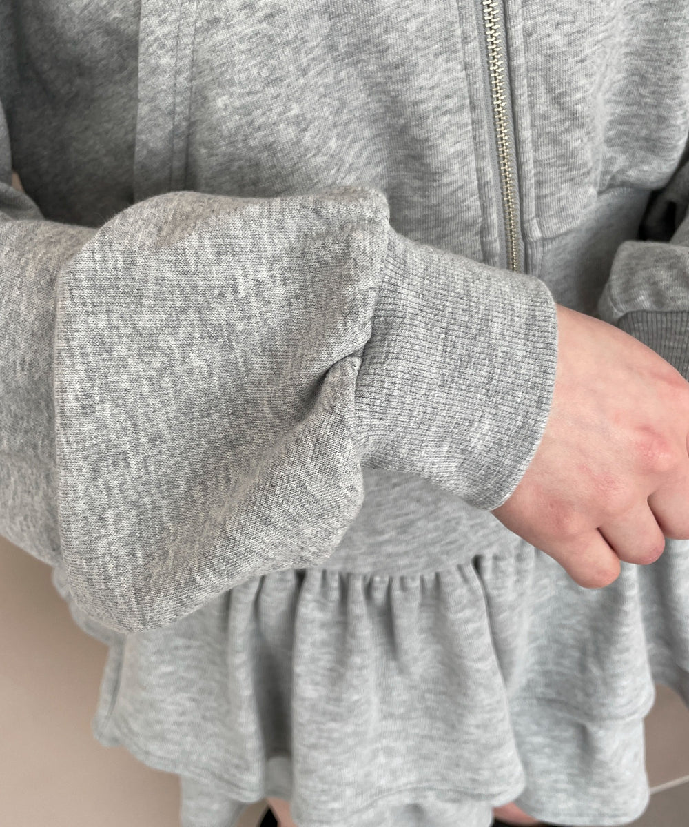 Wジップショートパーカー