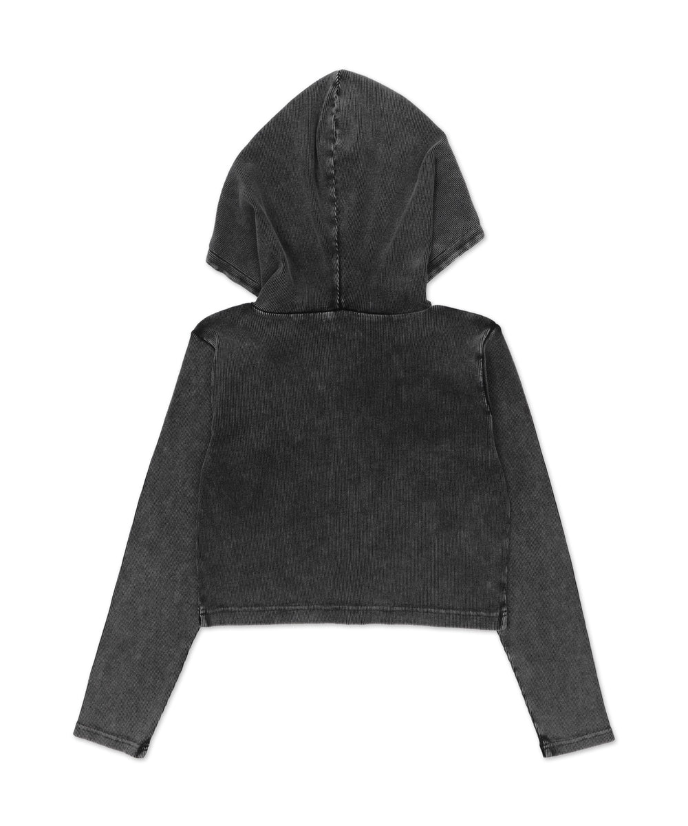 ワンポイント刺繍Wジップリブパーカー