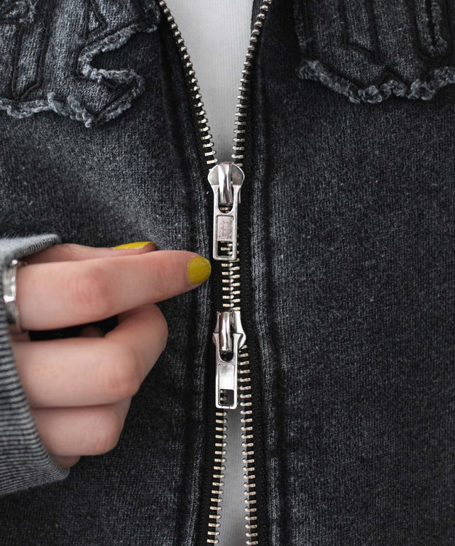 ロゴヴィンテージウォッシュジップパーカー