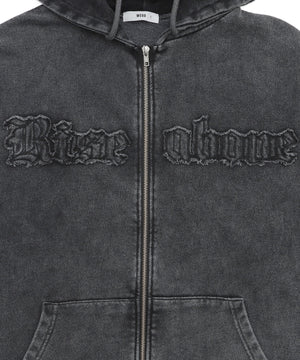 ロゴヴィンテージウォッシュジップパーカー