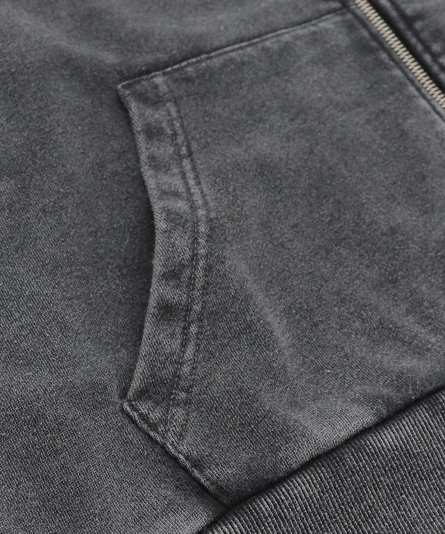 ロゴヴィンテージウォッシュジップパーカー