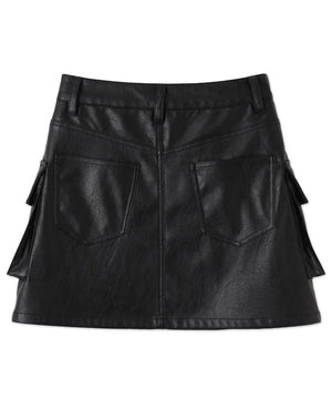 ヴィンテージライクPUカーゴミニスカート