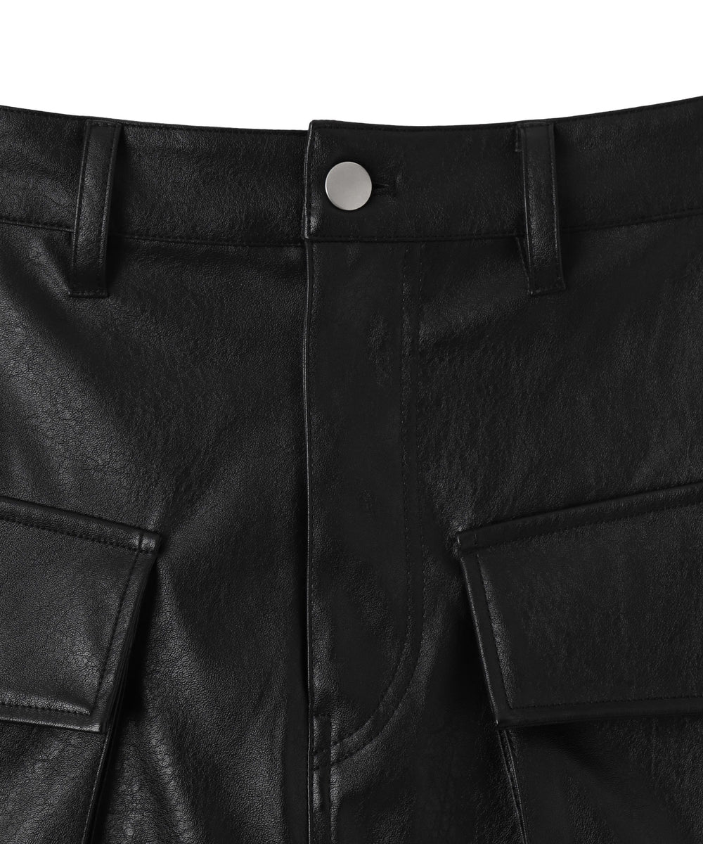 ヴィンテージライクPUカーゴミニスカート