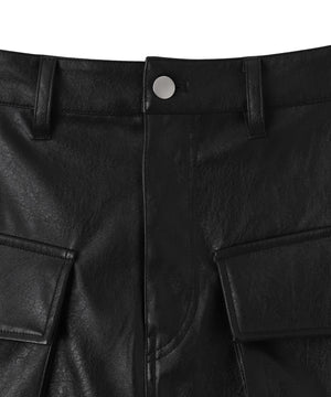 ヴィンテージライクPUカーゴミニスカート