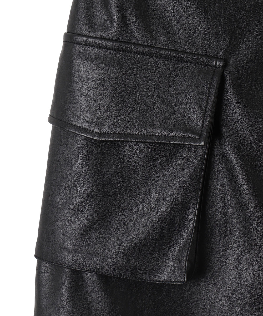 ヴィンテージライクPUカーゴミニスカート