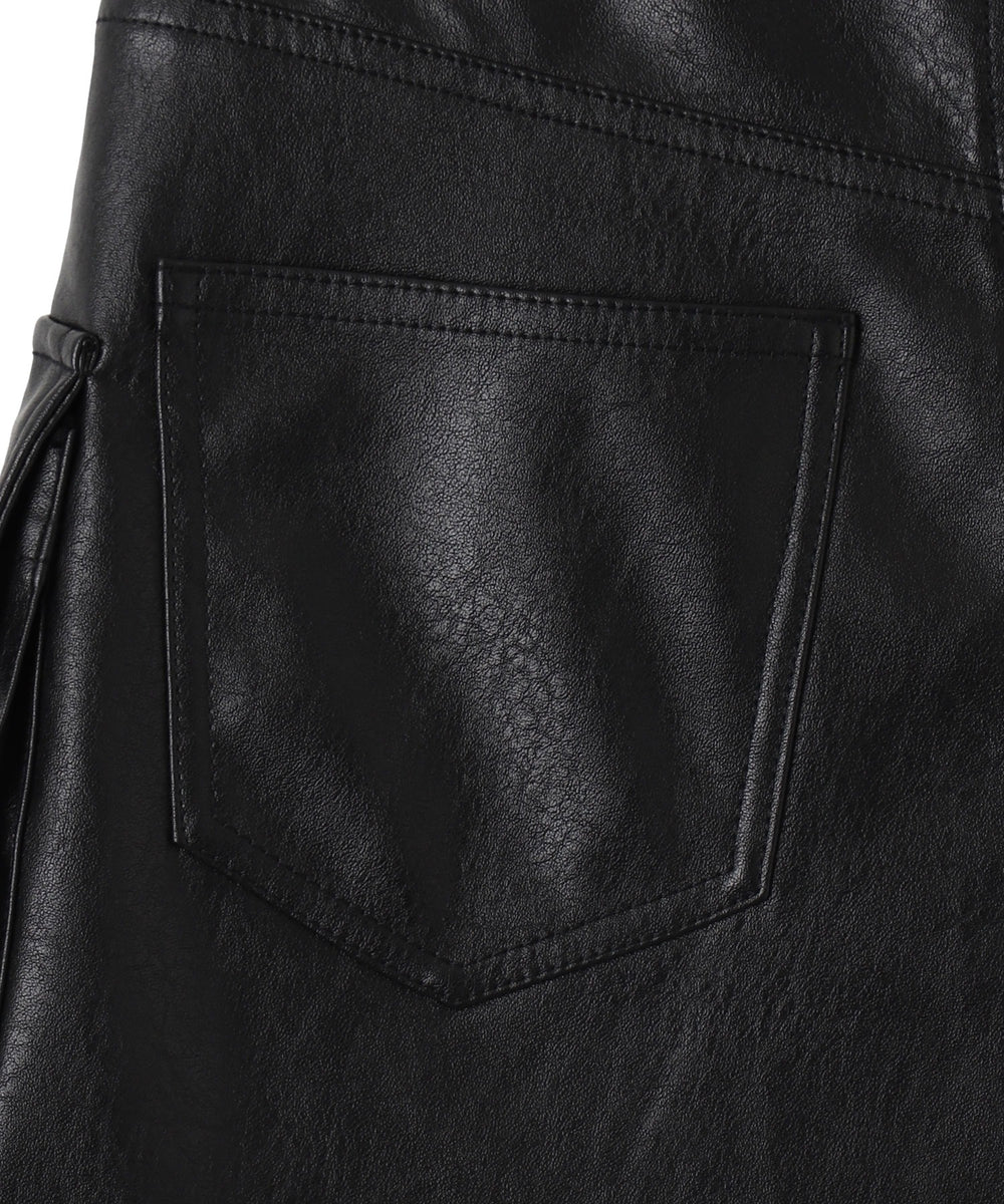 ヴィンテージライクPUカーゴミニスカート