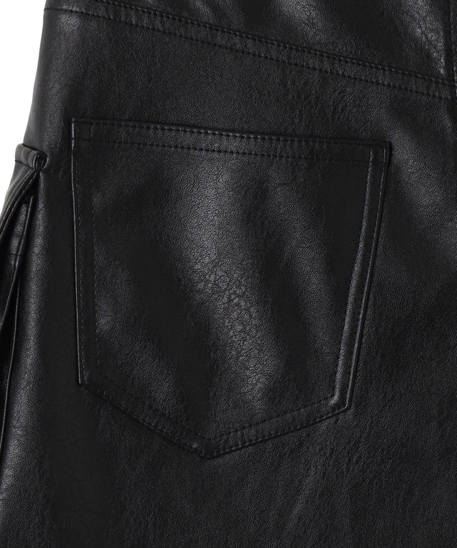 ヴィンテージライクPUカーゴミニスカート