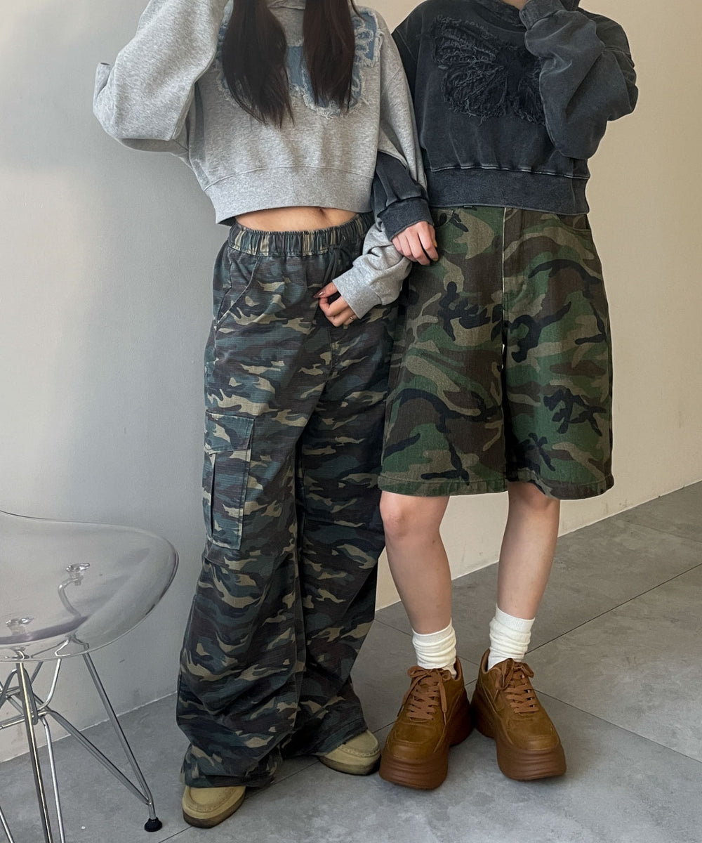 ヴィンテージウォッシュバタフライショートパーカー