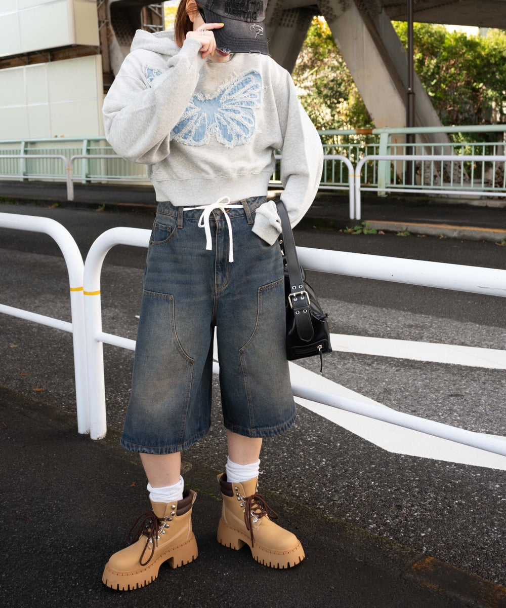 杢グレー　モデル:155cm F着用