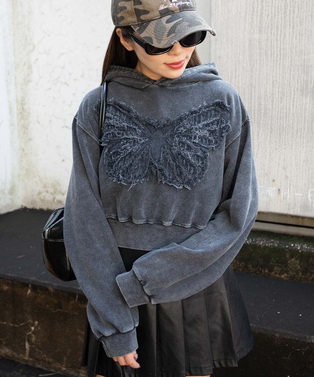 ヴィンテージウォッシュバタフライショートパーカー｜WEGO（ウィゴー