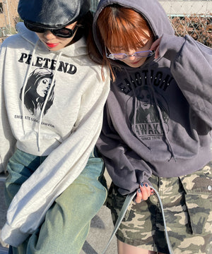 ガールプリントプルパーカー